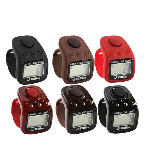 New 6 Channels Electronic Digital Tally Ring Counter with Time LED Rechargeable Tasbih
