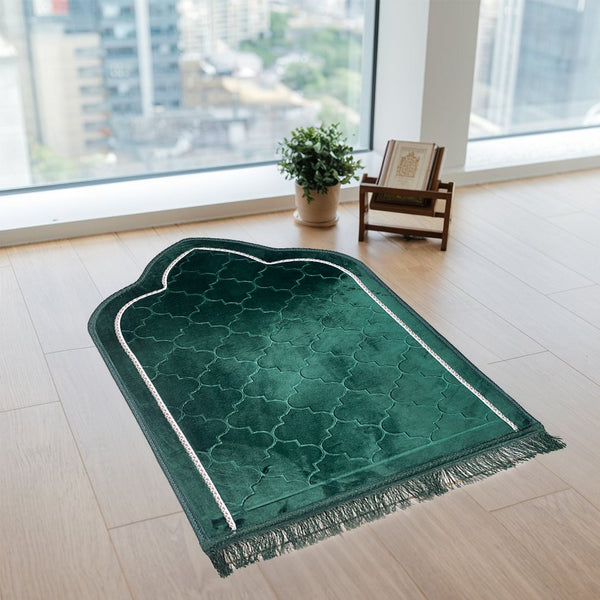 Plain Luxurious Carpet Style 3D Prayer Mat | Imported Janamaz